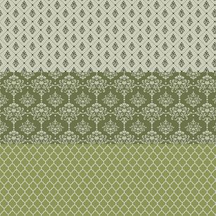 Хлопок Перкаль - Бордюр Винтаж зеленый 25х75 см. limit