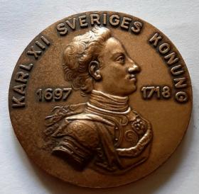 медаль 1987 Швеция Карл XII 1697-1718 UNC