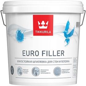 Шпатлевка Финишная Tikkurila Euro Filler 10л Влагостойкая для Стен и Потолков / Тиккурила Евро Филлер