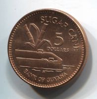 5 долларов 2008 Гайана
