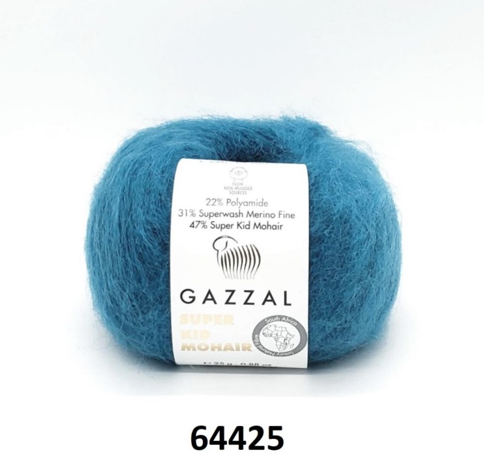 Super kid mohair (Gazzal) 64425-бирюза