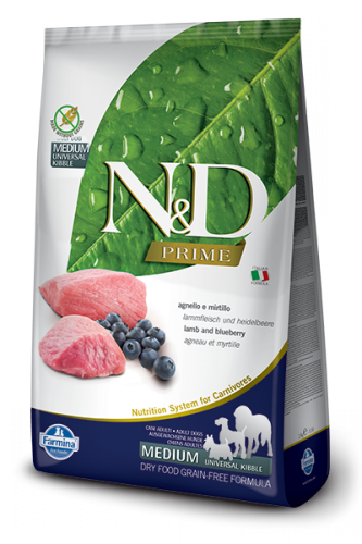 N&D LAMB & BLUEBERRY Adult medium & maxi б/з (НД ягненок и черника для собак крупных и средних пород)