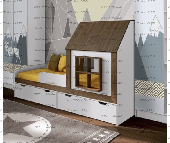 Кровать Фанки Кидз Домик, арт. 13-7/2 (80х190)