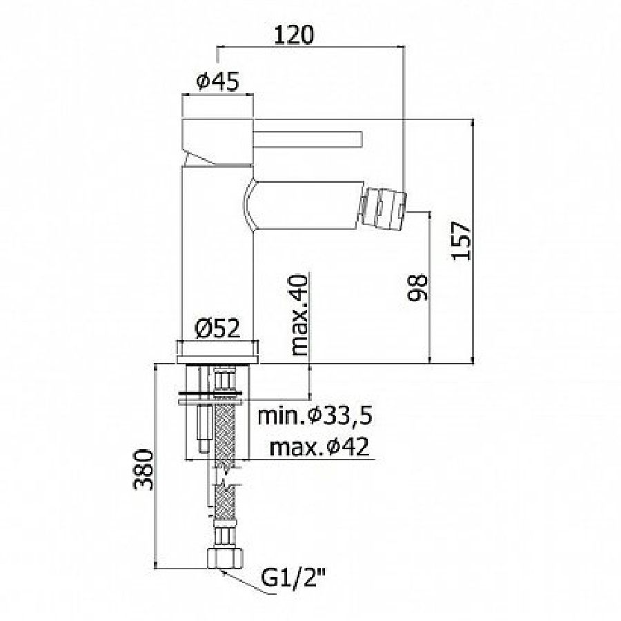 Смеситель для биде Paffoni Stick SK131HCR Хром схема 2