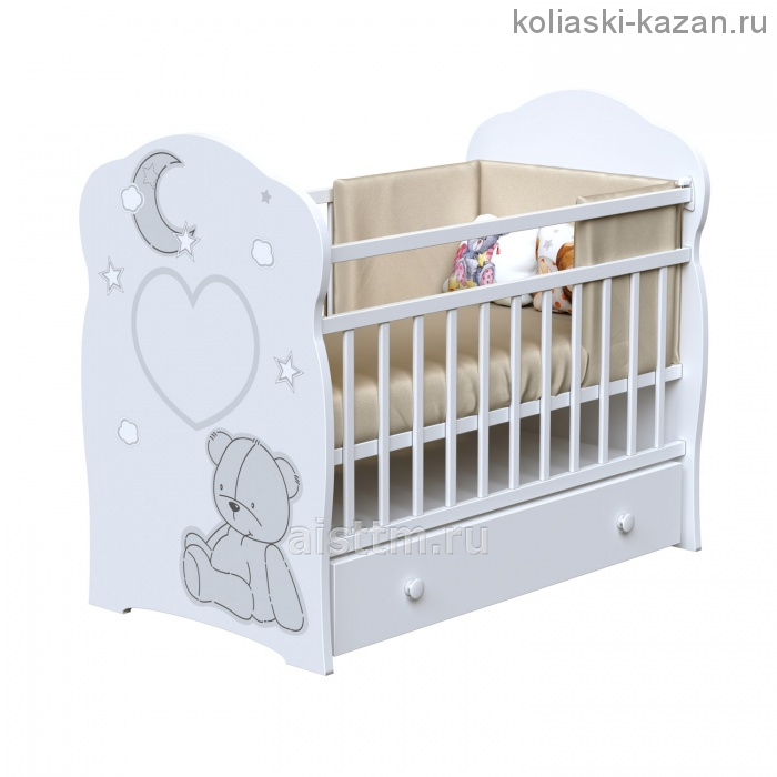 Кровать детская BEAR and MOON (маятник-ящик)