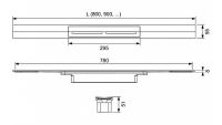 Душевой лоток Tece Drainprofile 80 6708 с решеткой PVD схема 28