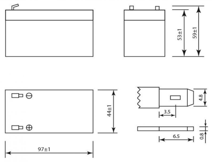 Аккумулятор герметичный VRLA свинцово-кислотный DELTA DT 12012