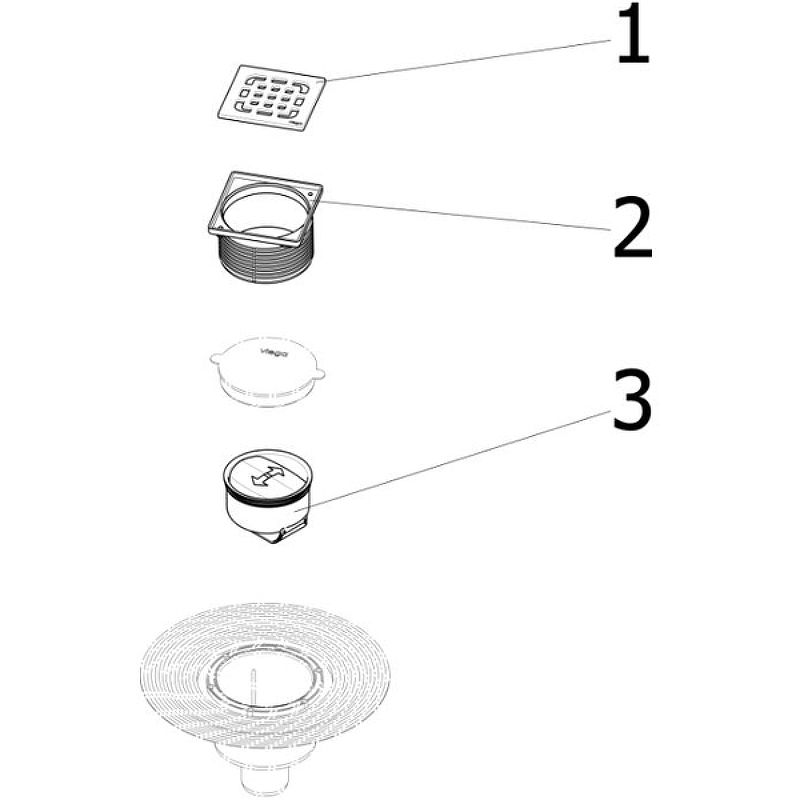 Душевой трап Viega Trap 4936.3 583224 с решеткой схема 5