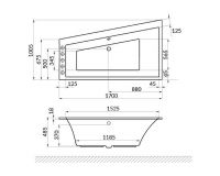 Акриловая ванна Excellent Sfera Slim 170x100 L WAEX.SFL17WHS без гидромассажа схема 7