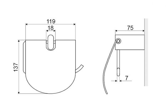 Держатель туалетной бумаги Excellent Kobo DOEX.1707CR с крышкой схема 4