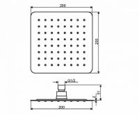 Верхний душ Excellent Actima 20х20 AREX.3022CR схема 6