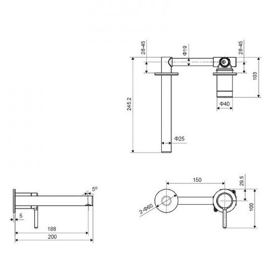 Смеситель для раковины Excellent Pi Arex AREX.1214 схема 8