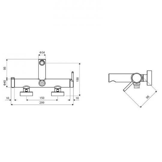 Смеситель для ванны Excellent Pi Arex AREX.1205 схема 7