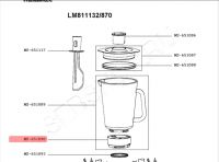 Основание чаши блендера MOULINEX моделей LM811.... серии PERFECTMIX+. Артикул MS-651090.