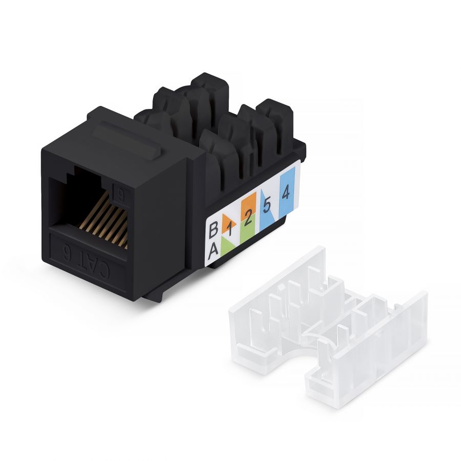 CABEUS KJ-RJ45-CAT.6-90-SW-BK ВСТАВКА KEYSTONE JACK RJ-45, КАТЕГОРИЯ 6, ЗАДЕЛКА ТИП 110, ЧЕРНАЯ
