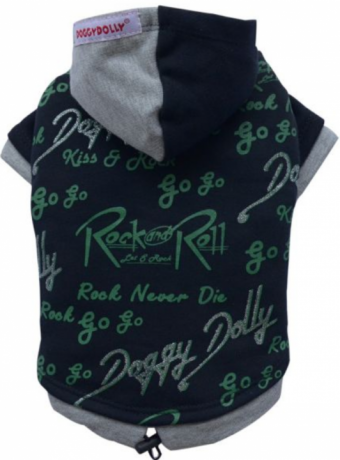 Толстовка с капюшоном "Rock& Roll" зеленая(XS, S, M, L, XL)