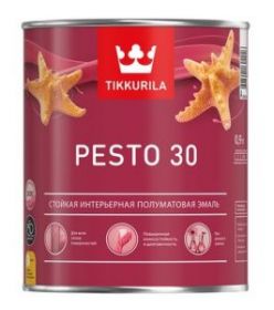 Эмаль Универсальная Tikkurila Pesto 30 2.7л Полуматовая, Интерьерная, без Резкого Запаха / Тиккурила Песто 30