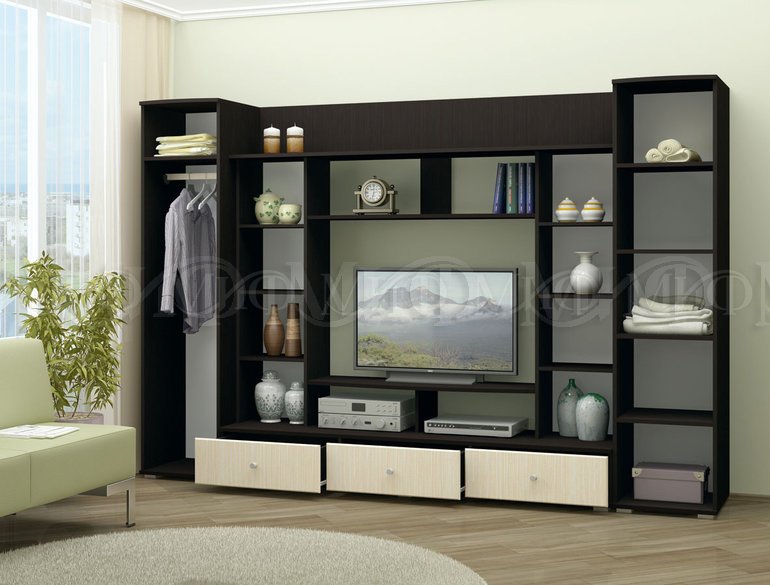 Гостиная Орхидея (Дуб венге/Белый матовый)