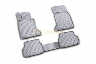 Коврики в салон VW Touareg I 10/2002-2010, 4 шт. (полиуретан, серые)