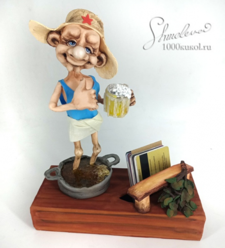 Видео-МК 'Мужичок в тазике' (фом-арт) Визитница (Татьяна Шмелева)