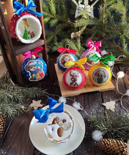 Ёлочные шарики-маршмеллоу (Ксения Енакиевская)