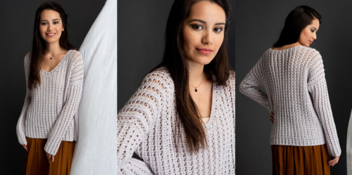 Пуловер крючком поперек «Rhythmite» (Наташа Робардж)