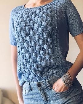 [Вязание] МК Джемпер с коротким рукавом «Spring» (houseyarn)