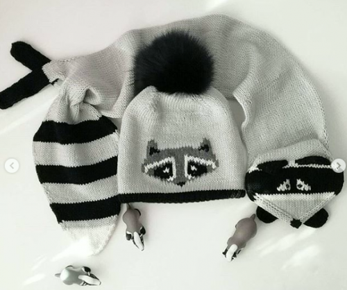 [Вязание] МК Вязаный комплект шапка+шарф 'Крошка-енот'(warm_and_cozy)