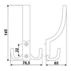 Купить Мебельный крючок трёхрожковый Boyard K305SN.6 оптом и в розницу