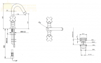 Смеситель для раковины Bongio ALCOR 42421 схема 2