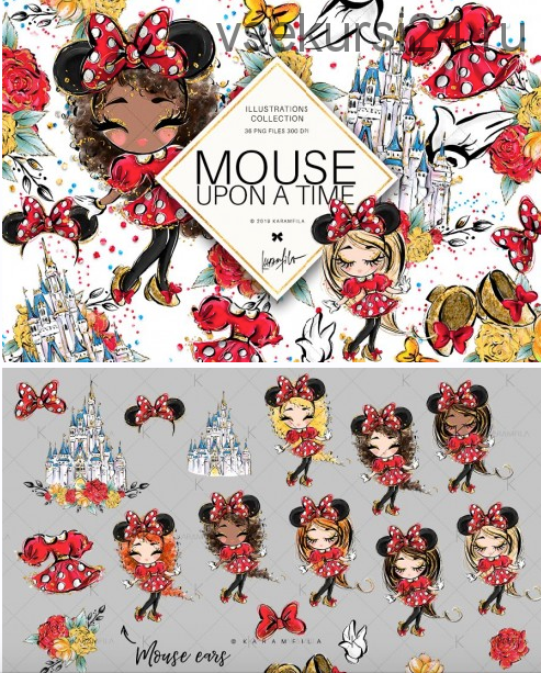 [creative market] Клипарт Most Famous Mouse Ears Clipart (Karamfila)