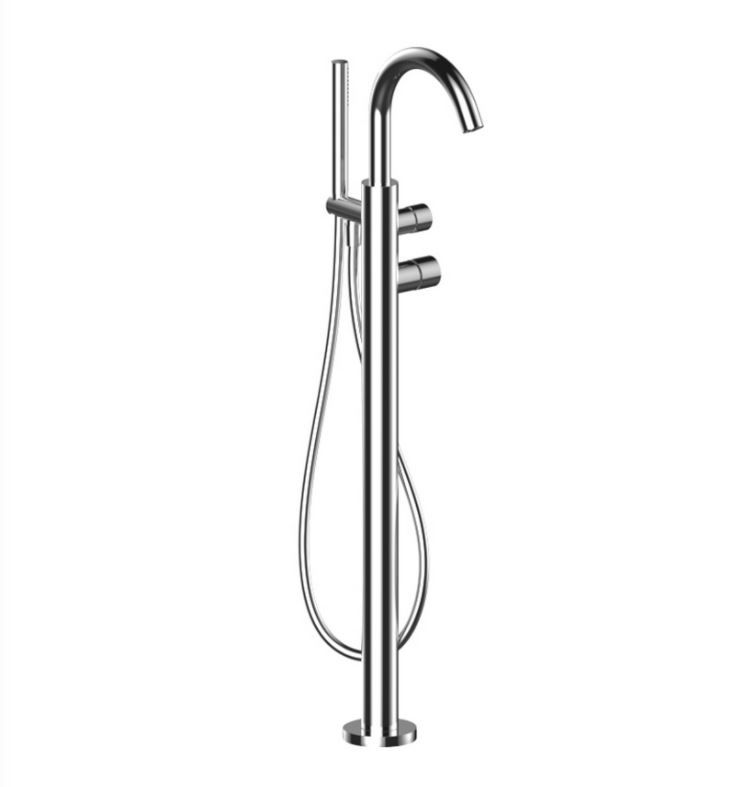 Изображение Напольный смеситель Fantini Nice для ванны и душа 65 13 S080B с лейкой