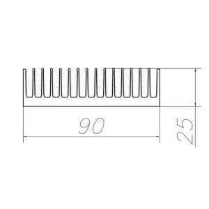 Профиль алюминиевый 90мм х 25мм х 2 ,55кг
