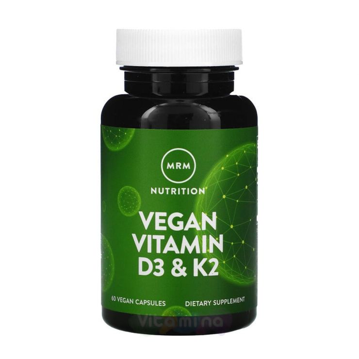 MRM Vegan Vitamin D3 & K2, Витамины Д3 и К2, 60 капс.