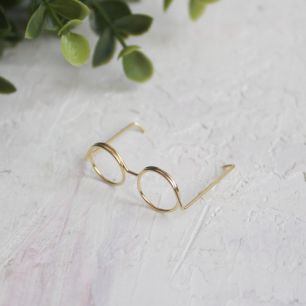 Кукольный аксессуар - Очки металлические, золото, 3,5 см.