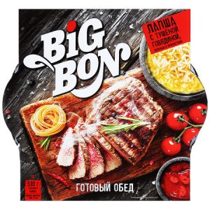 Лапша BIGBON с тушенной говядиной и зеленью 110г