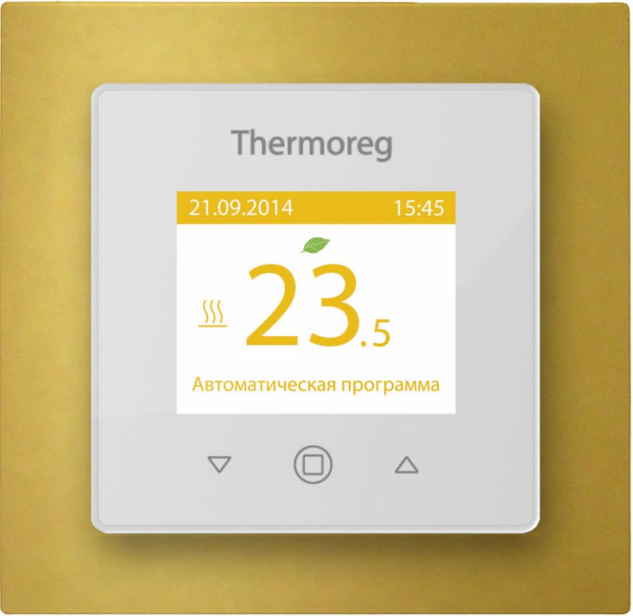 Сенсорный терморегулятор для теплого пола Thermo Thermoreg TI-970 White Color SE Gold 16 А/3600 Вт