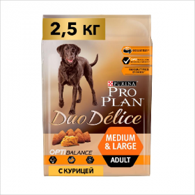 Сухой корм для собак Pro Plan Duo Delice Medium & Large Chicken с курицей и рисом