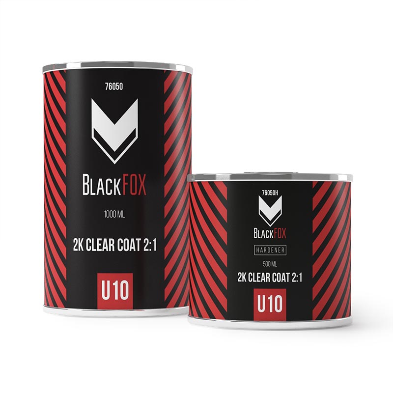 BlackFox U10 Прозрачный лак CLEAR COAT 2:1 + отвердитель, комплект, объем 1л. + 500мл.