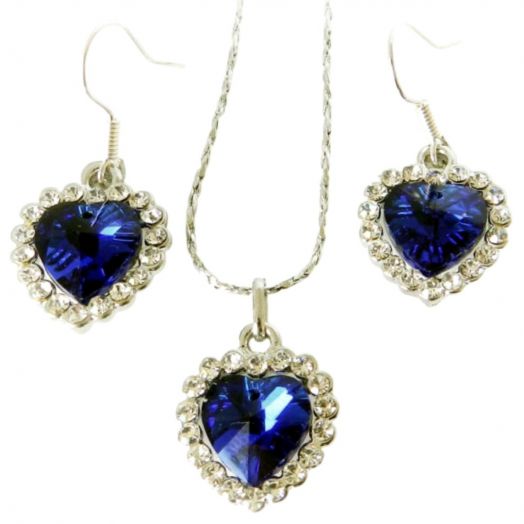 Набор колье с подвеской и серьги (Сердце океана)