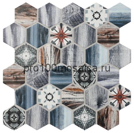 Mumbai Мозаика из керамогранита СОТЫ, серия PORCELAIN, размер, мм: 271*281*6