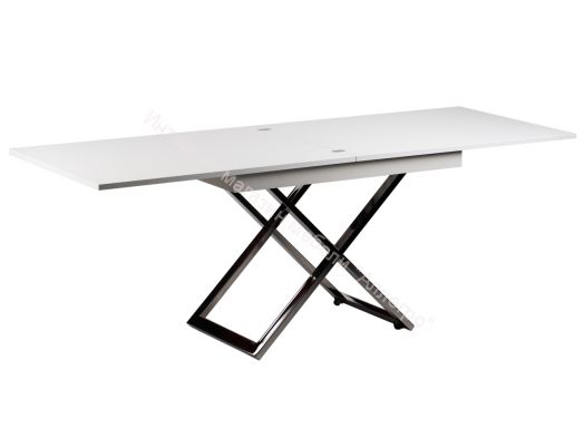 Стол-трансформер "Cross GL" Белый глянец