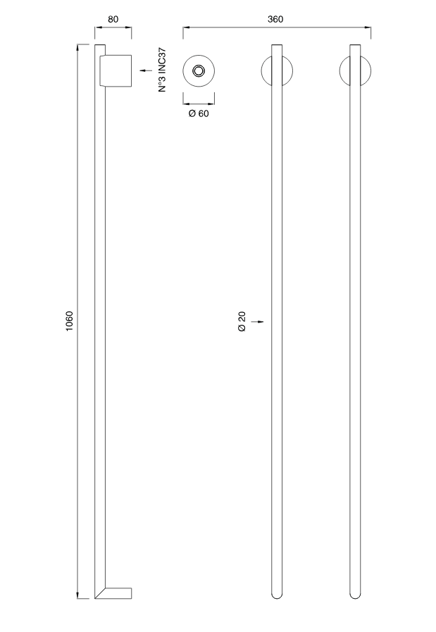 Полотенцесушитель Cea Design EQUILIBRIO EQB 32 ФОТО