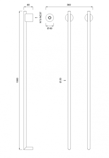 Полотенцесушитель Cea Design EQUILIBRIO EQB 32 ФОТО