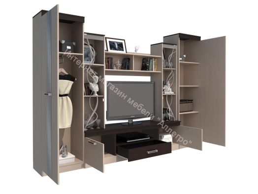 Гостиная «Атлантида 2Б» Венге/Дуб молочный