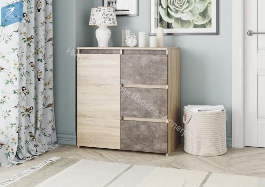 Комод Милано-2 Дуб Сонома светлый - Ателье тёмный