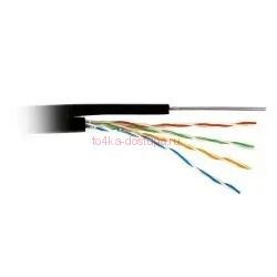 Кабель витая пара OptimLAN UTP 4x2x0,5 (24AWG) CAT5e OUTDOOR + Трос (305м)