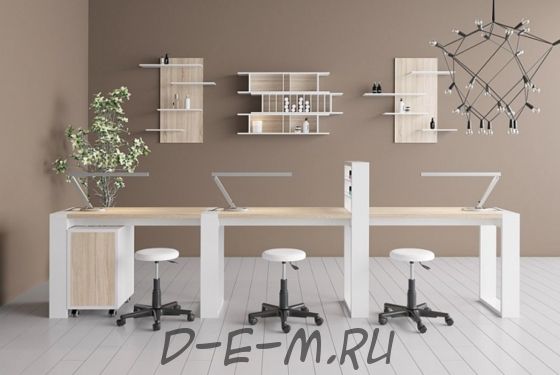 Трёхместный маникюрный стол MATRIX