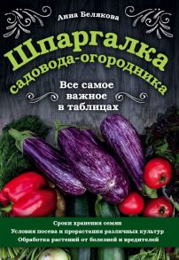 Шпаргалка садовода-огородника. Все самое важное в таблицах / Белякова Анна Владимировна