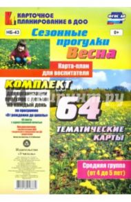 Сезонные прогулки "Весна". Карта-план для воспитателя. Средняя группа (от 4 до 5 лет). ФГОС ДО / Небыкова Ольга Николаевна